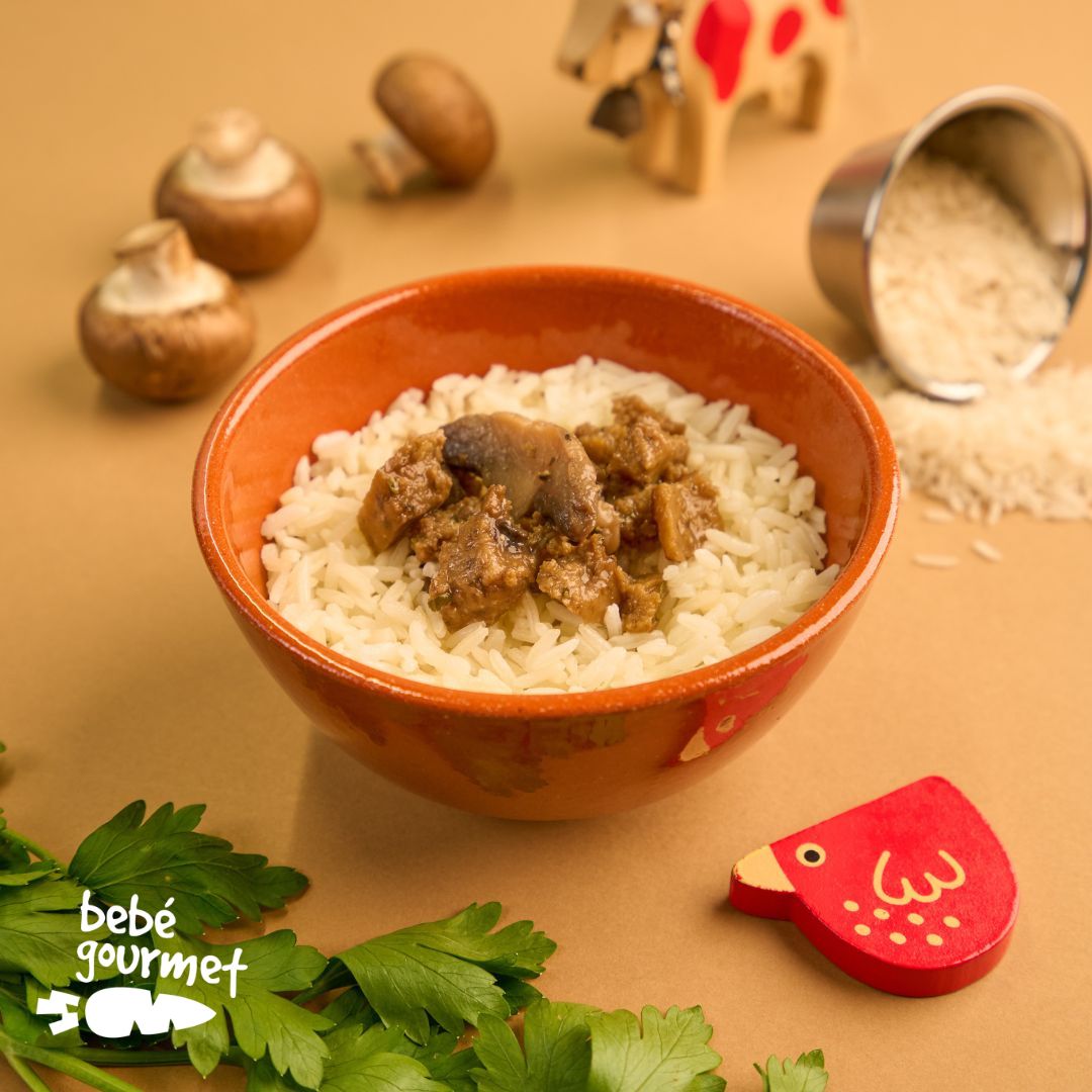 Seitan com Cogumelos e Arroz Thai (12+)