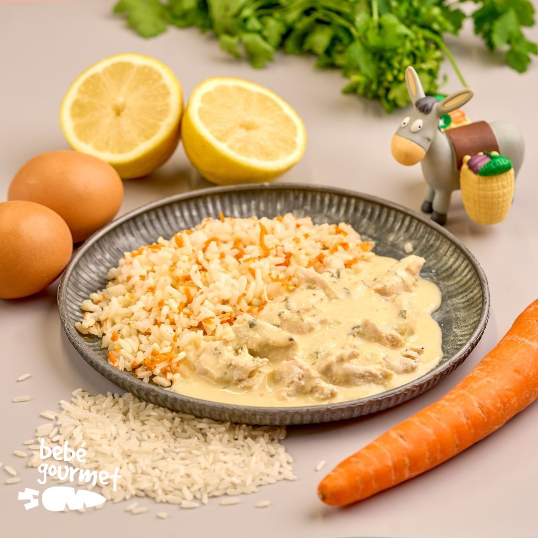 Frango Fricassé com Arroz de Cenoura (12+)