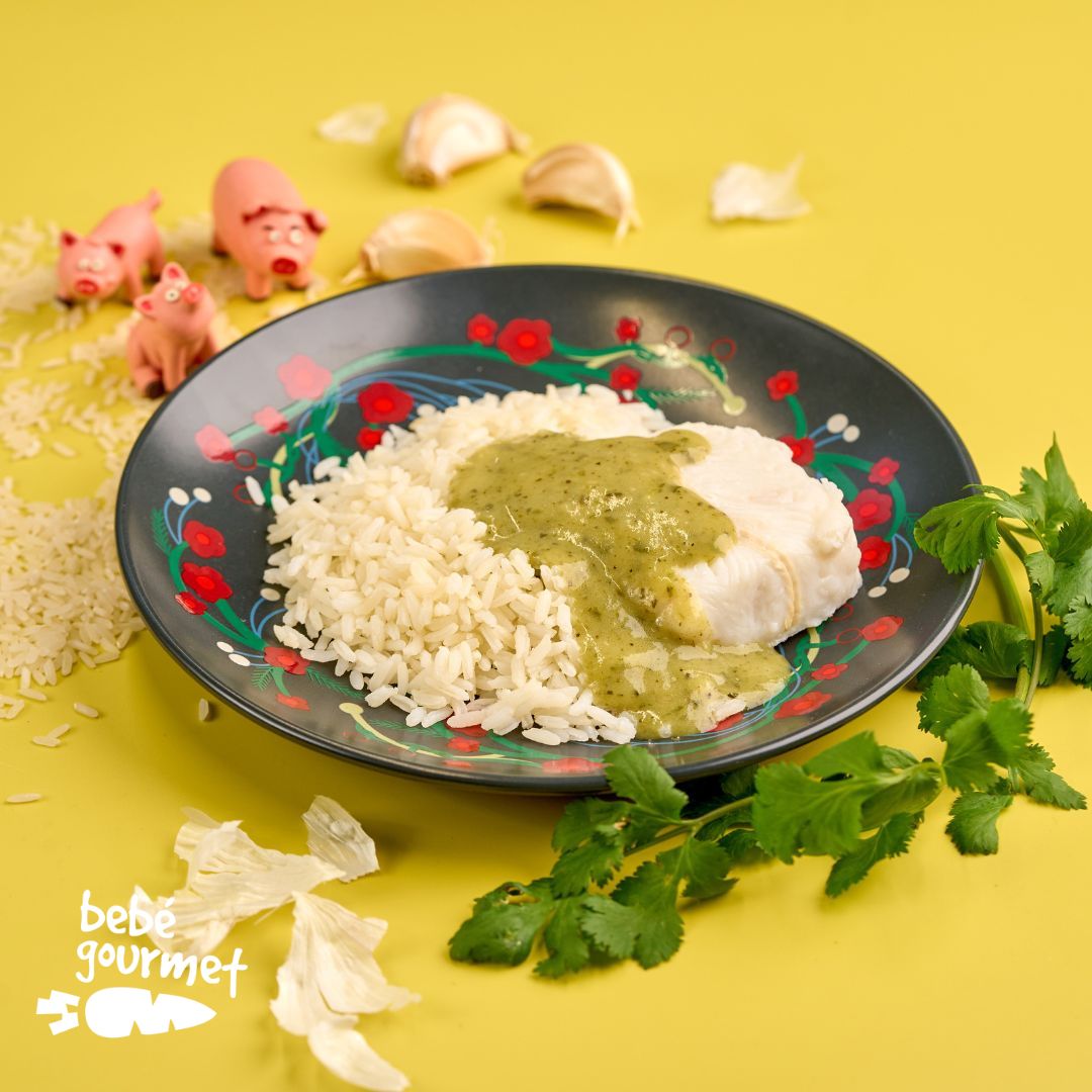 Pescada com Molho Verde e Arroz (12+)