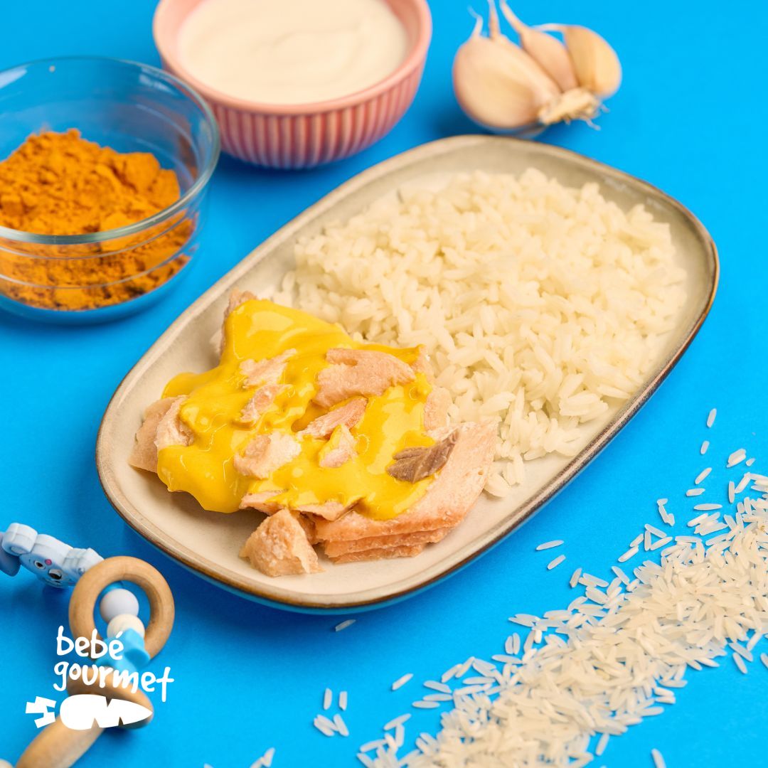 Salmão com Açafrão e Arroz Thai (12+)